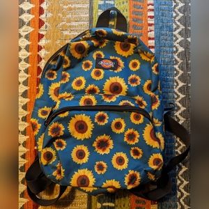 Dickies Teal Sunflower Print Mini Backpack